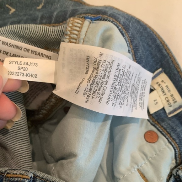 Madewell 9” Mid Rise Skinny Cropped Button Down Jeans in Medium Wash Size 25 - Picture 4 of 9